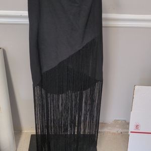Nom de list fringe black skirt
